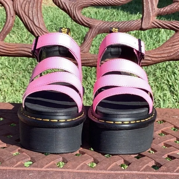 NWT Dr. Martens Blair Quad Vibrant Fondant Pink Strappy Sandals - Picture 5 of 7